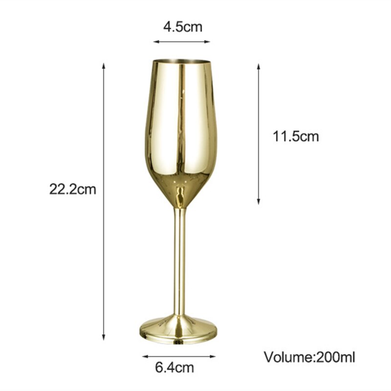 Champagne Glasses Brushed Gold Wedding Toasting Champagne Flutes Shatterproof Stainless Drink Cup Party Marriage Wine