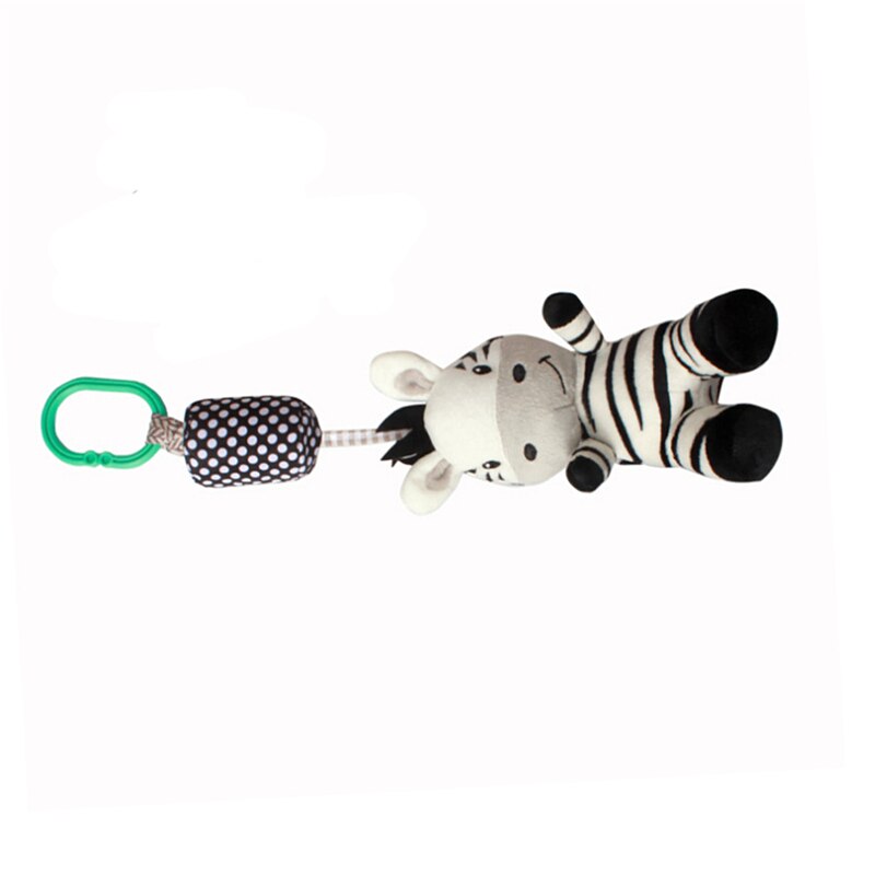 Niedliches, schwarz-weißes zebra-babyspielzeug mit beweglichem anhänger und glöckchen – ein echter hingucker!