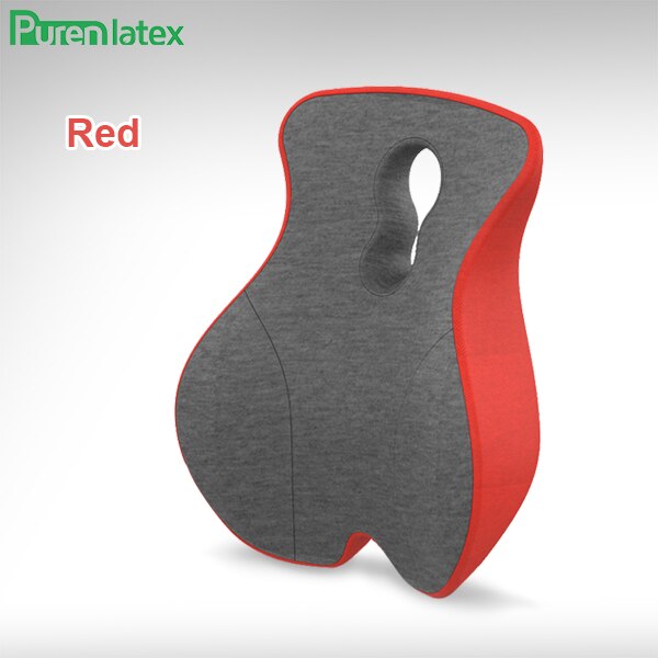 Purenlatex Chair Cushion Set Memory Foam Seat Cushion Lumbar Support Orthopedic Pillow Protect Coccyx Relieve Back Pain Car Seat: Red Back Cushion