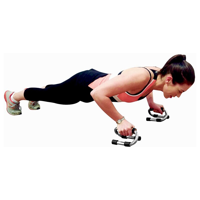 2Pcs Push Up Bars Strong Chrome Steel Pushup Stands with Comfortable Foam Grip and Non-Slip Bars