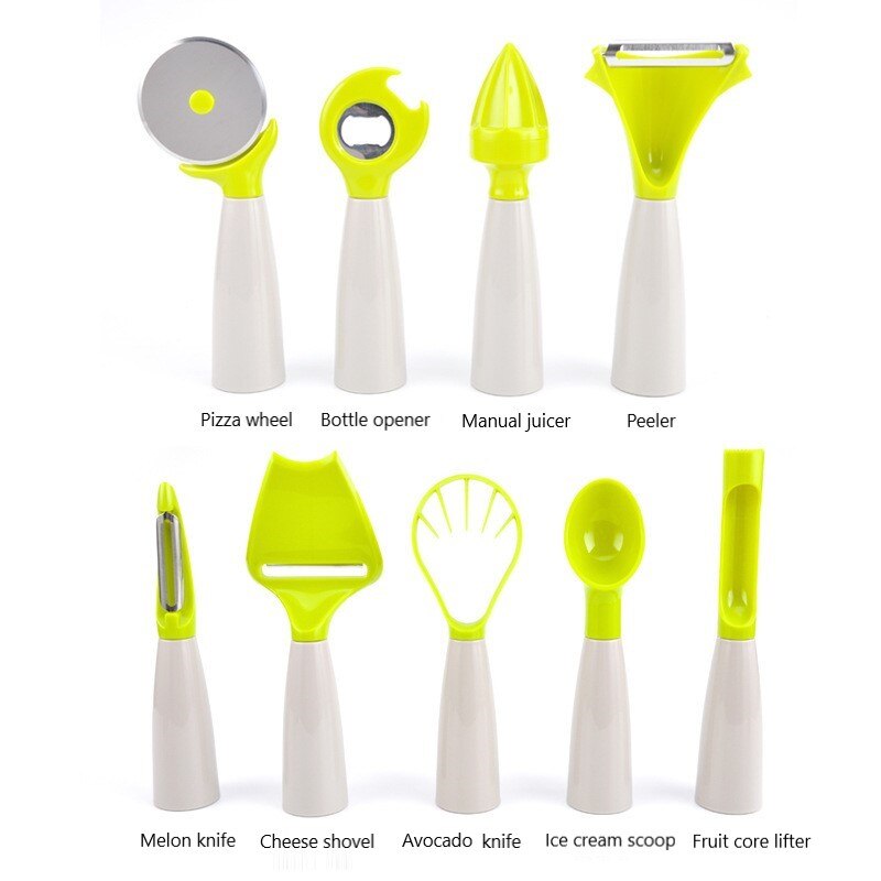 Kitchen Gadgets Set 9 Peeler Can Opener Lemon Pressing Avocado Knife Pizza Wheel Ice Cream Scoop Kitchen Fruit Baking Cook Tools