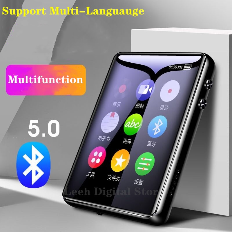 Original Bluetooth 5.0 metal MP3 player touch screen 2.4 inch built-in speaker 32G with e-book radio recording video playback