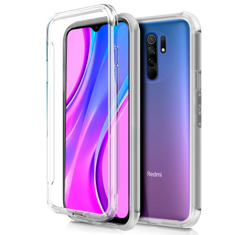 Xiaomi Redmi 9 Funda de silicona de proteccion completa 360 Transparente