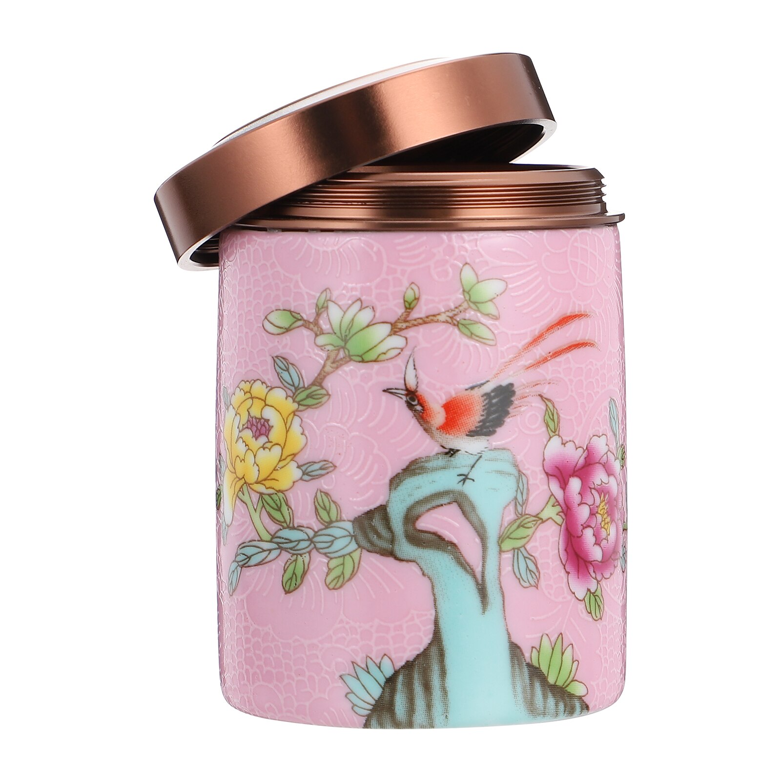 Painted Bulk Tea Container Ceramic Tea Caddy Scented Tea Packaging Canister