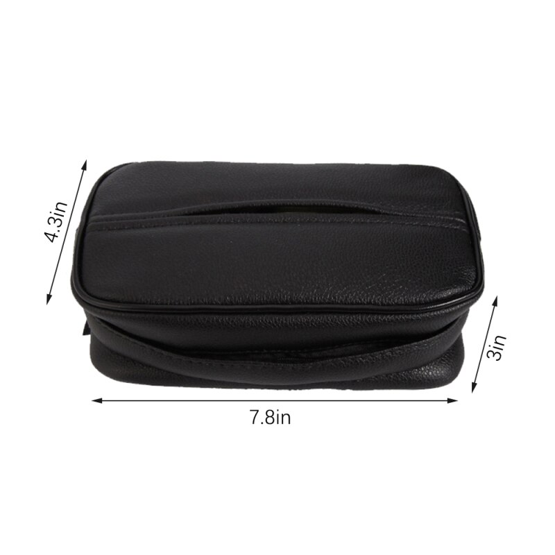 PU Leather Car Tissue Box Pumping Paper Case Tissue Holder Auto Sun Visor Paper Organizer Napkin Container for Universal Car