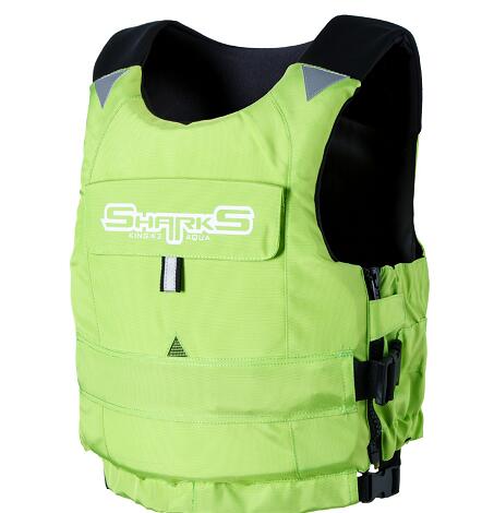 Nylon Life Jacket PFD Water Ski Flotation Vest Crotch Strap PFD Safety: Green / XL