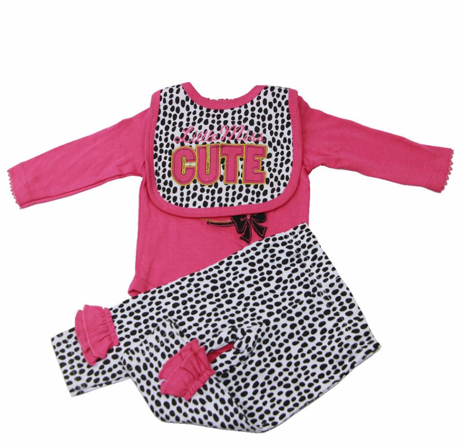 Keiumi babykläder för 22-23 tum baby pojke och flicka reborn dockor tvillingar 55-57 cm docka tillbehör babykläder haklapp skjorta byxor: Rosa
