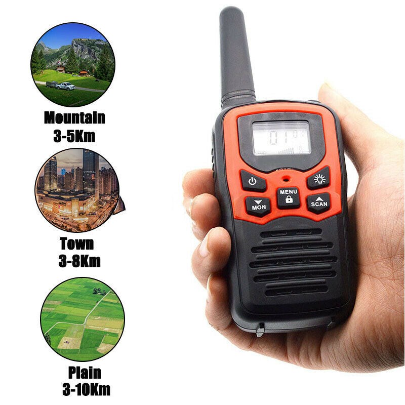 2pcs Walkie Talkie Handheld Radio 22 Channels Set 10 Km Uhf 400-470 Mhz Dual Band Mini Radio Communication Transceiver For Camp