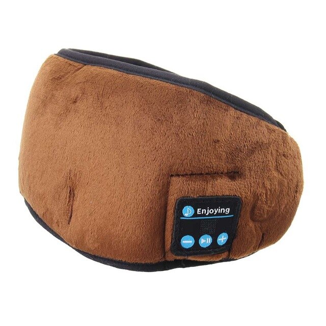 Sleep Headphone Bluetooth Sleep Mask Wireless Sleep Eye Mask Earphone Travel Eye Shades with Built-in Speakers Mic Handsfree mic: Type2 Brown