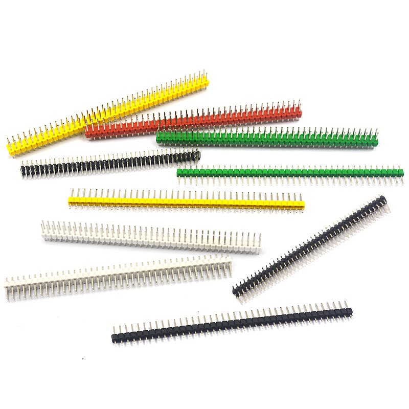 2.54mm Single Row single pin curved Pin Header Connector Strip Curved Needle Electronic Components Round Header connector