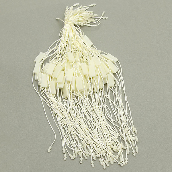 100 Stuks Hang Tags Wit Zwart Beige Vierkante Tags Polyester Kleding Plastic Labels Voor Kleding Kledingstuk Accessoires: Beige