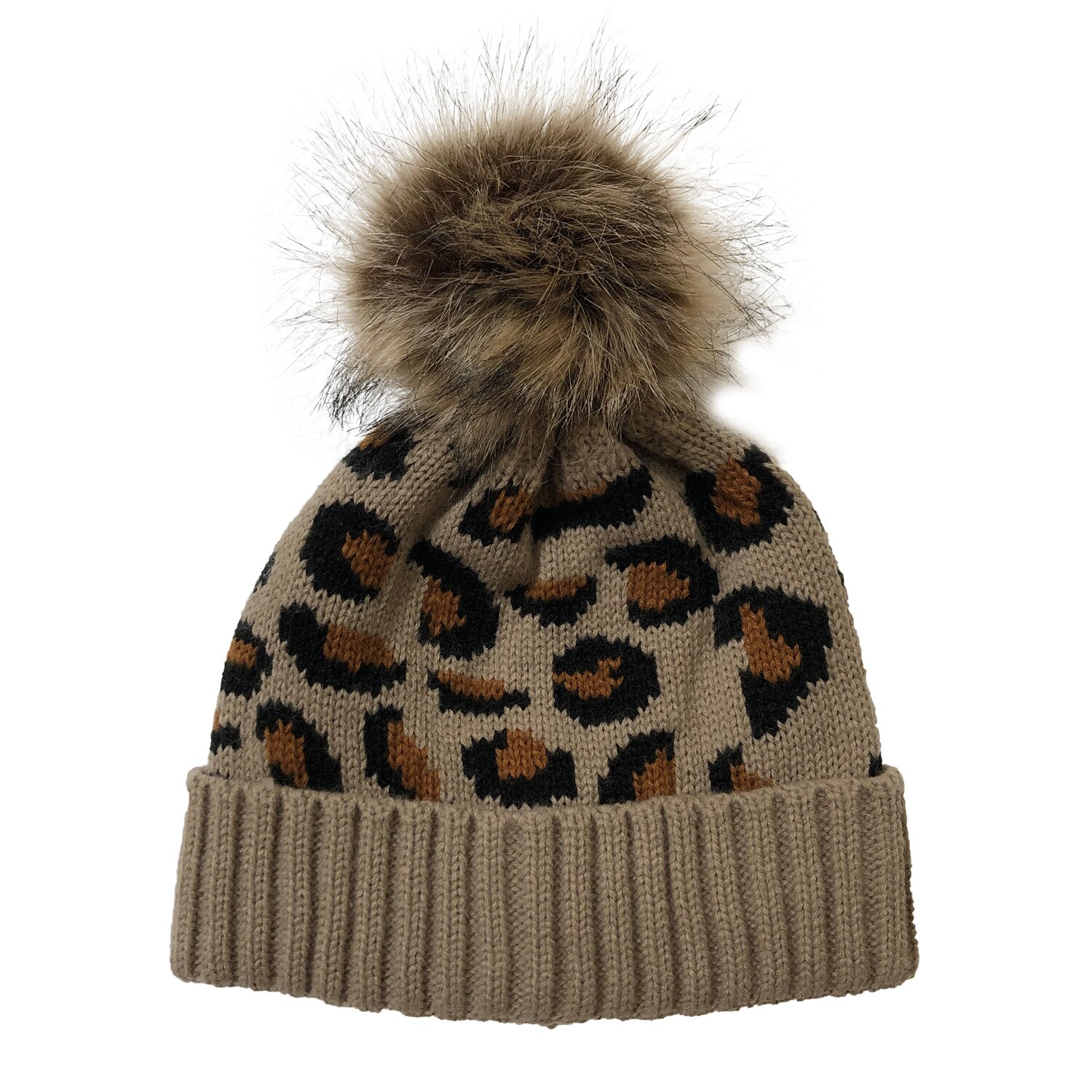 Kvindelig strikket hat leopardprint uld krøllet strik ørebeskyttelseshætte kvinder efterår vinter ørebeskyttere hat varm: 3