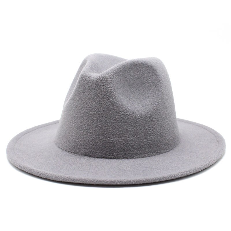 Alle-Match Brede Rand Fedora Hoed Voor Vrouwen Wollen Vilten Hoed Voor Mannen Herfst Winter Panama Gamble Top Jazz cap Ronde Caps Bowler Hoeden
