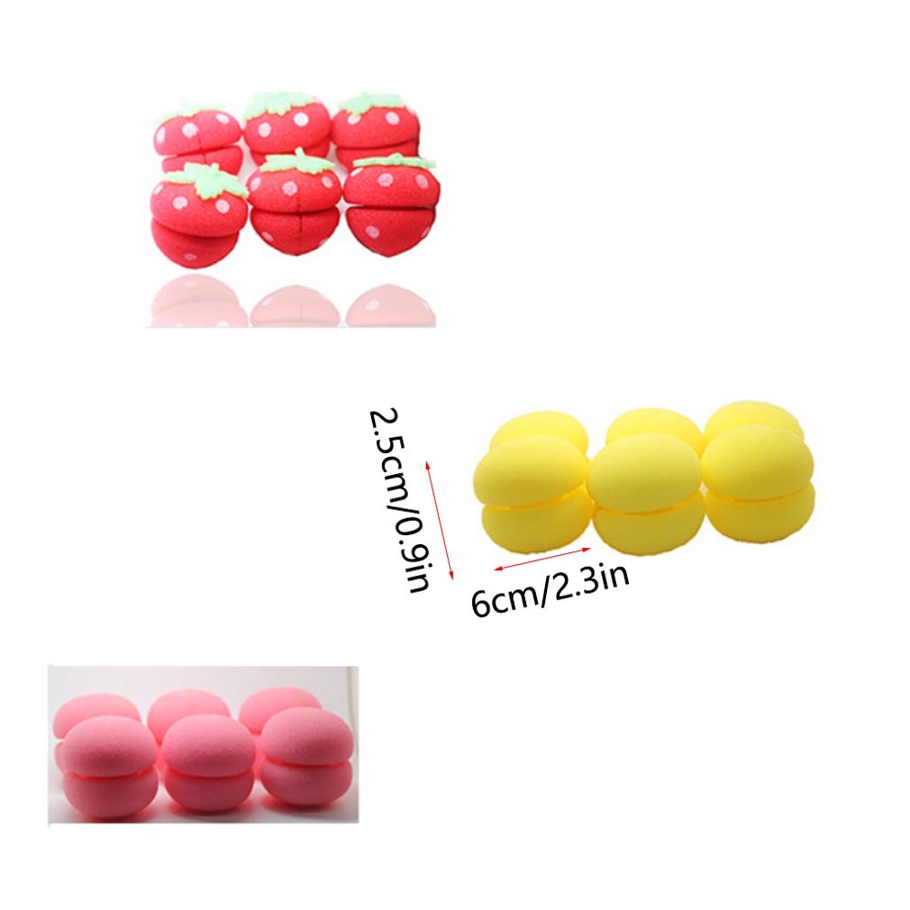 6pcs Balls Rollers Curl Hair Care Soft Foam Sponge Curl Ball Sleeping Hairstyle Curler Tool