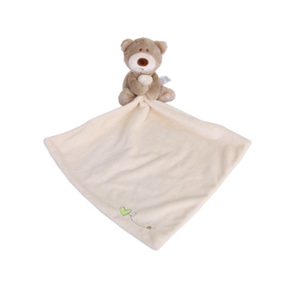 Baby lommetørklæde bære beroligende håndklæde spyt håndklæde dukke super blød og ikke-shedding pp bomuld komfort håndklæde: Hvid