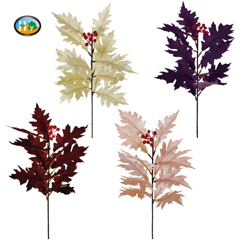 Artificial Plant Red Leaves Christmas Leaf Red Single Bottle Flower Arrangement Wedding Home Decoration Leaf