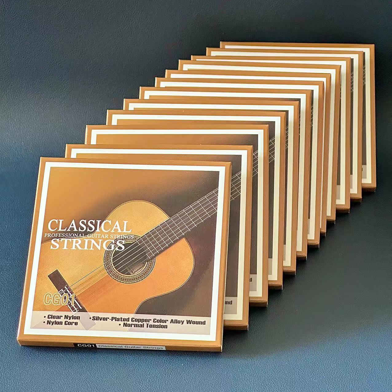 Cordes de guitare classique - Basses à noyau en nylon - Alliage de cuivre plaqué argent - Tension normale / Jeu de 6 cordes (028-043): green