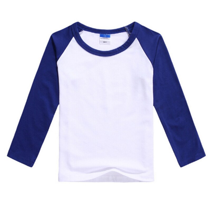 Lente Lange Mouwen T Shirts Tops Kids Jongens Meisjes Kinderen O Nek Patchwork Tees Tops Herfst Sweatshirt Shirts Mujer: blue / 2XL