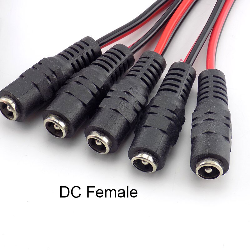 Dc 12v forlængerkabel han-hun stik stik strømkabel ledning ledning til cctv kabel kamera led strip lys adapter 2.1*5.5mm