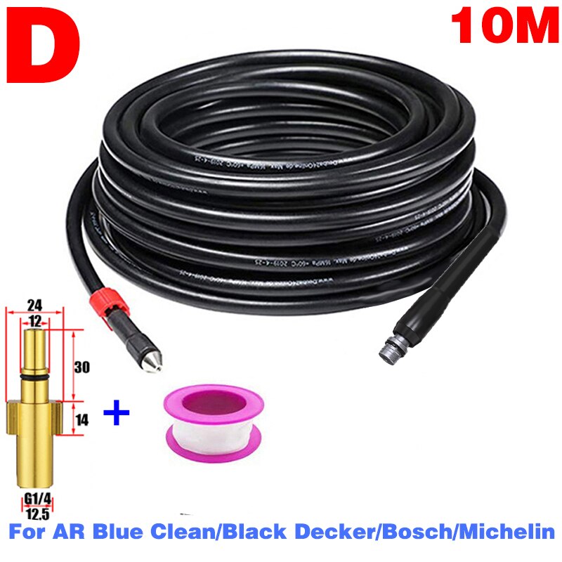 Tuyau de nettoyage de canalisations de furet de ROUE, tuyau d&#39;évacuation d&#39;eau pour Karcher Bosch Nilfisk Parkside, accessoires de lavage: D
