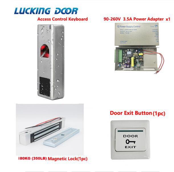 Metal Biometric Fingerprint Standalone Access Control System Rfid 125khz Reader 180kg 280kg kit Waterproof IP66 1000 Users