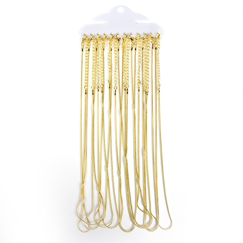 12 Pz/lotto Oro Argento di colore 40 centimetri Del Serpente Catene Della Collana per Le Donne Monili Che Fanno La Collana Risultati