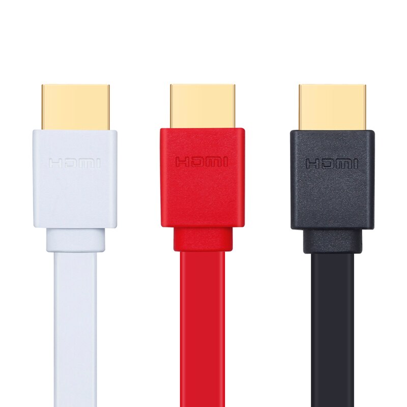 3FT 0.3M 1.5M 2M 3M 5M 7.5M 10M 15M Vergulde Plug male-Male HDMI Kabel 1.4 Versie Vlakke lijn korte 1080p 3D voor PS3HDTV