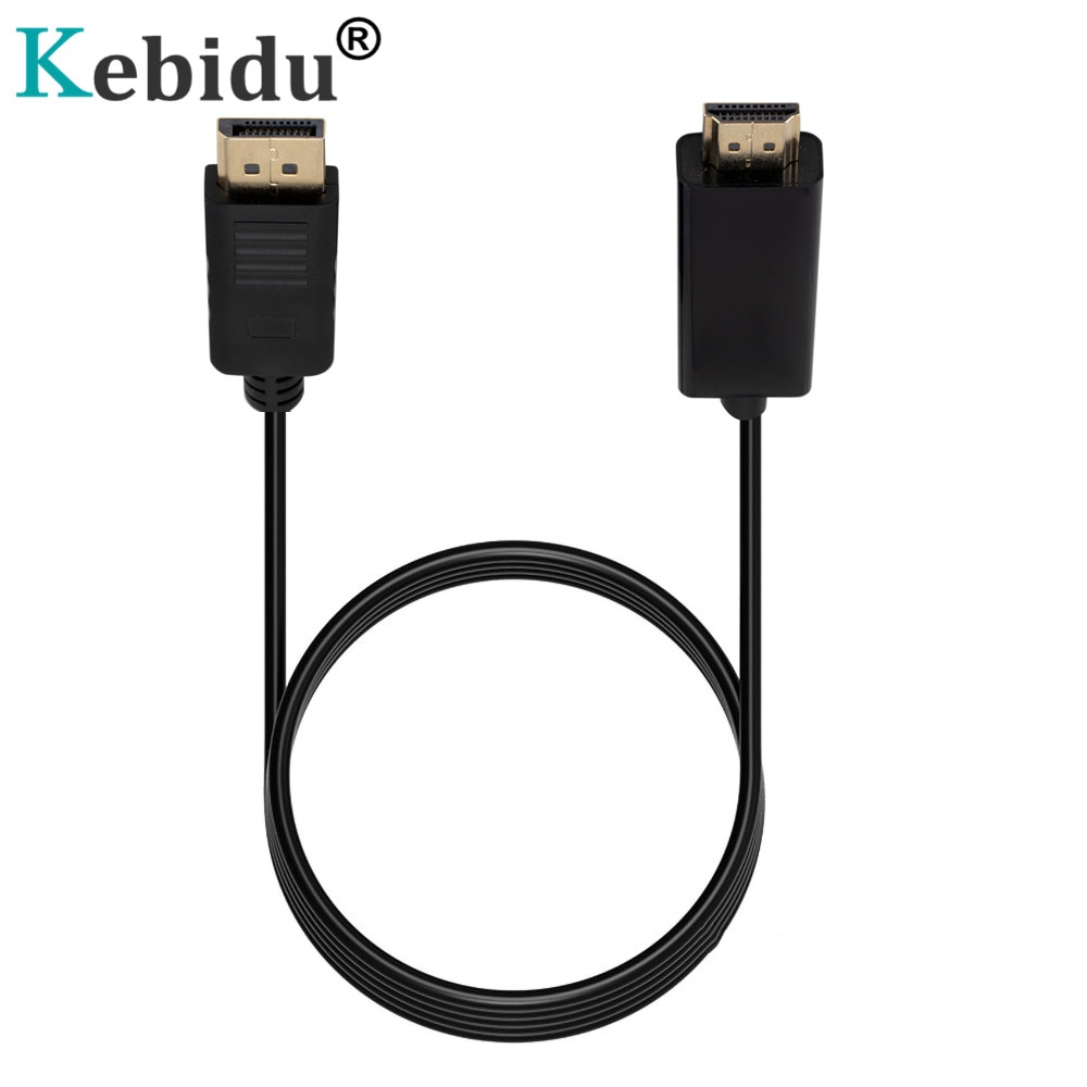 Kebidu 1.8m 3m dp til hdmi-kabel displayport skjermport dp hann til hdmi hann m/m kabeladapter for macbook air dell monitor