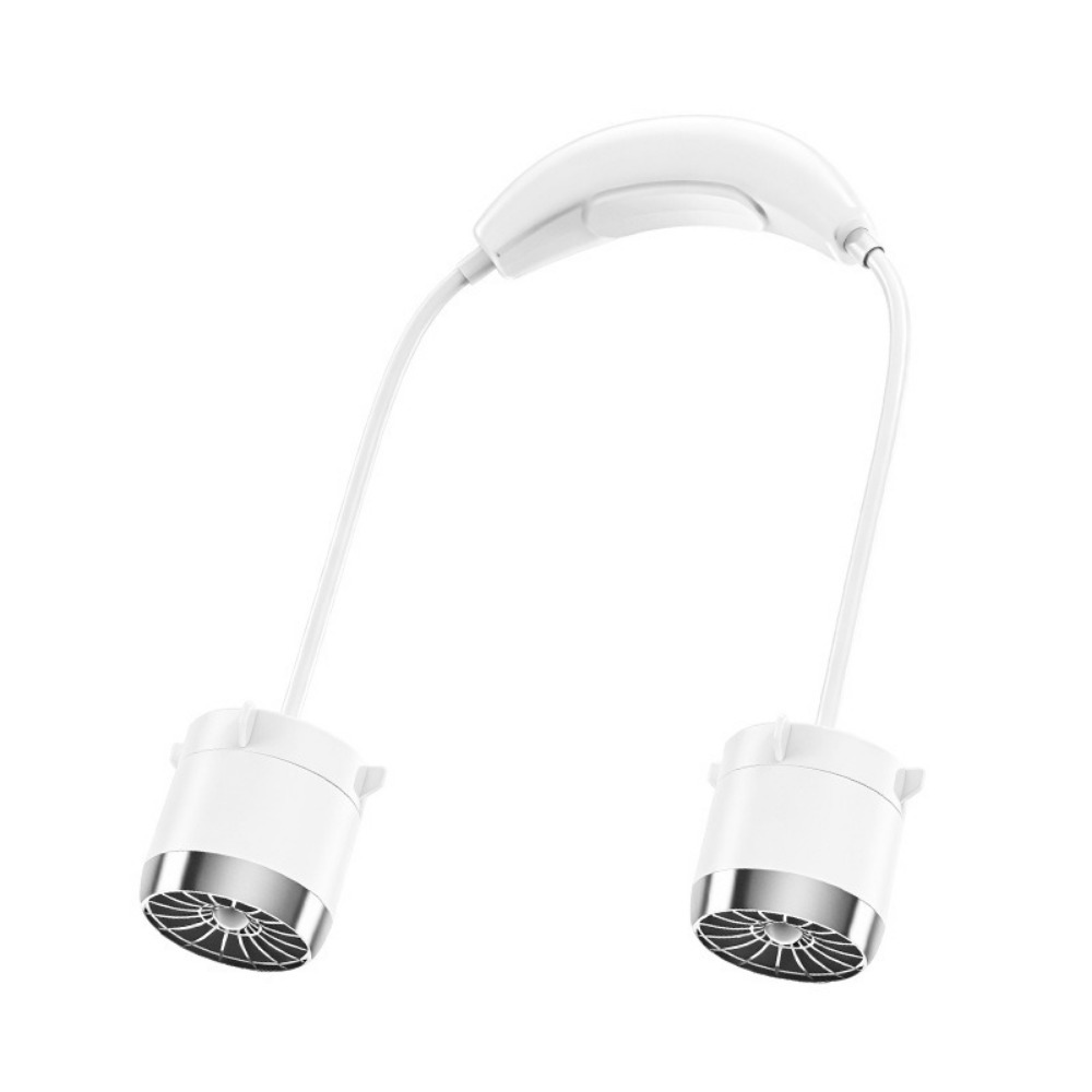 Low Noise Hanging Neck Fan USB Rechargeable 360° Bendable Neck Electric Fan Lightweight Hands-Free Around Neck Cooler: Gold