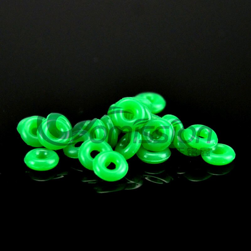 100 sztuk kolorowy wisiorek z koralikami silikonowe gumowe korki pierścienie Spacer Fit europejskie bransoletki DIY Making elastyczny 2mm otwór klip koralik: solid green