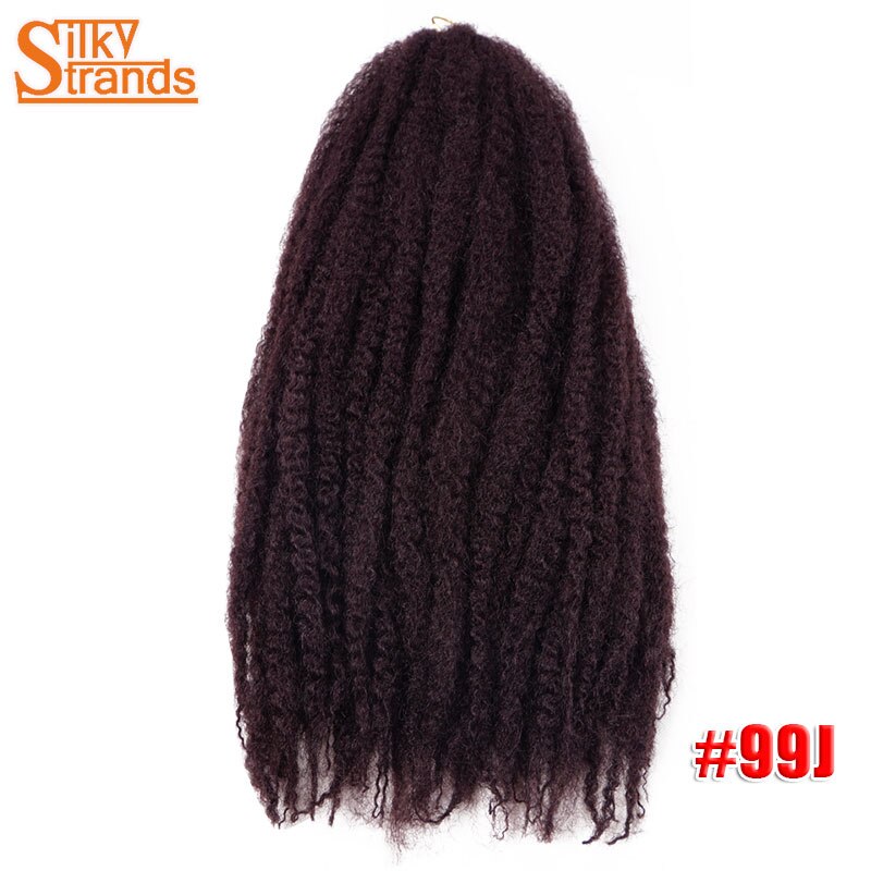 Seidige Stränge 18 zoll Marley Zöpfe Haar Verlängerung Für Frauen Synthetische afro Häkeln Haar Ombre Flechten Haar Häkeln Zöpfe Groß: #99J