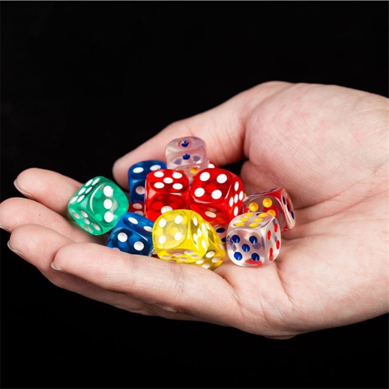 10 Uds. De seis lados 14mm cubo transparente esquina redonda Mesa portátil jugando juegos