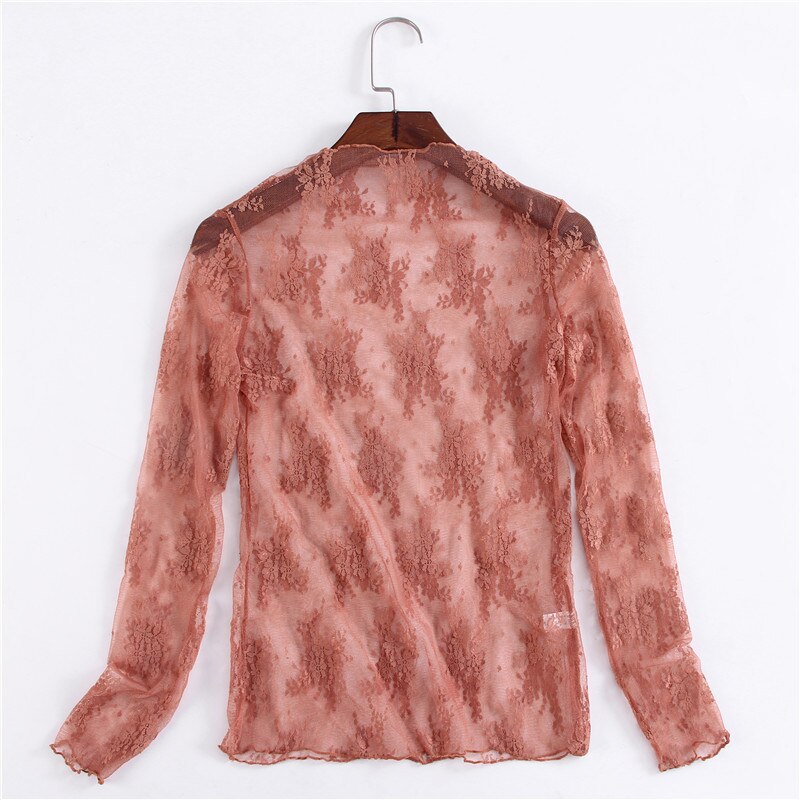 Netten, bottom shirts, lange mouwen, kant tops.: Sky Blue