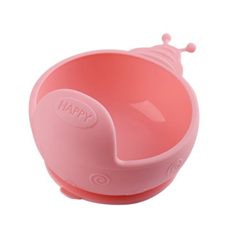 Bol alimentaire en Silicone Anti-chute pour bébé, bol à ventouse, vaisselle pour enfants, alimentation pour bébé sans BPA, bol d'escargot à joint mignon: snail pink