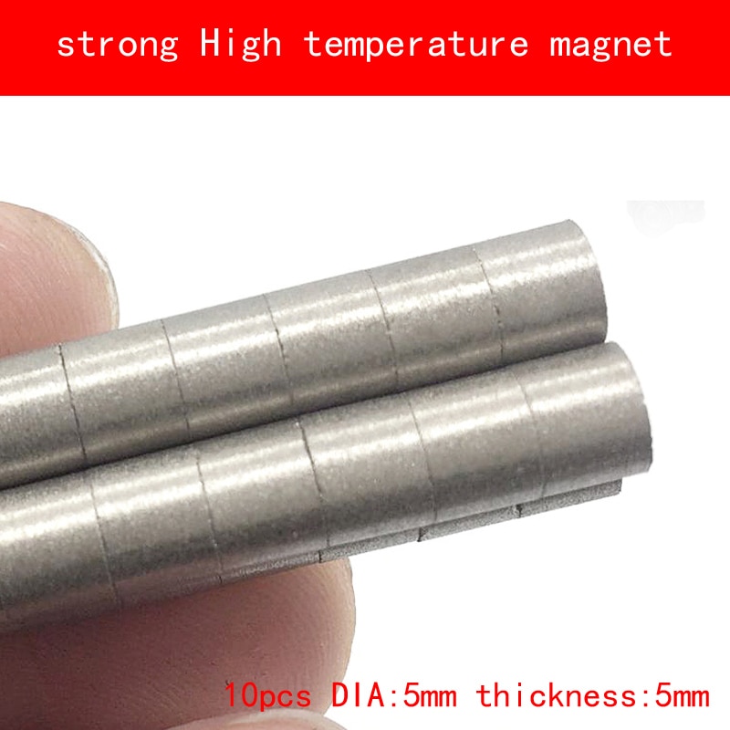 10 STKS diameter 5mm dikte 5mm werken max 360 Celsius Hoge temperatuur magneet sterke SmCo magneet 5X5 MM permanente magneet