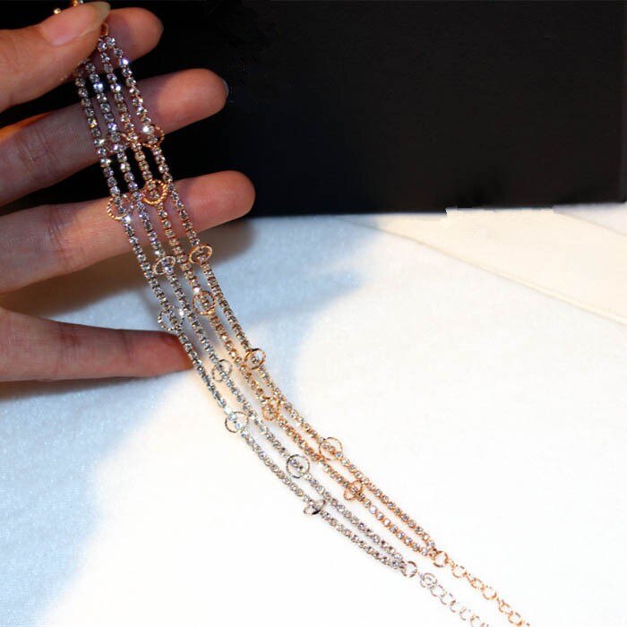 Prachtige Zirconia Rose Goud Zilver Kleur Armband Voor Vrouwen Party Wedding Armband Mooi Sieraden