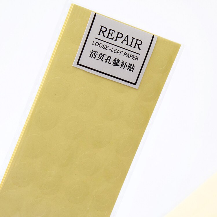 4Pcs 112 Gaten Reparatie Losse Blad Papier Sticker, Bindmiddel Gat Ringen Reparatie Stickers. Herstellen Gat: transparent 4 pieces