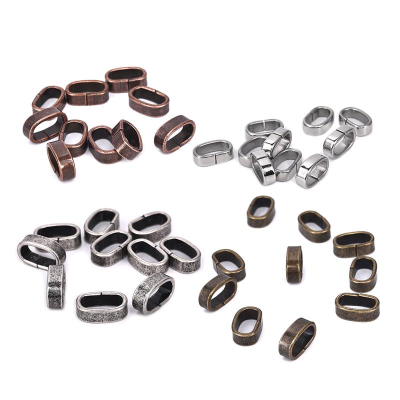 10 stück edelstahl metall Abstandshalter Rohr perlen Reize Schieberegler großes See 6mm 8mm für männer schmuckherstellung diy lederband Armbinde