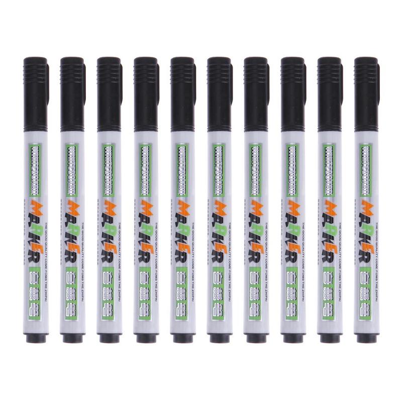 10pcs Quick-Drying Erasable Whiteboard Pen DIY Marker Pen for Kids Drawing: Black