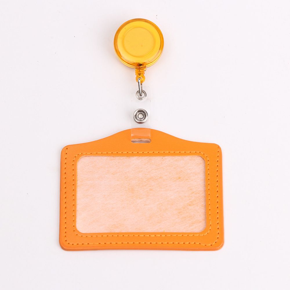 Work ID Card Retractable Pull Badge Holder Transparent Card Cover Student Card Sleeves Bus Card Holder Credit Cards Protector: Yellow