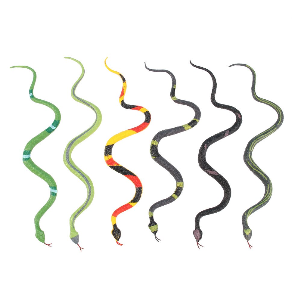 6pcs Realistic Snake Model Simulation Lifelike Trick Prop Snake Prank Snake Prop for Kid's Playing Scene Layout: Default Title