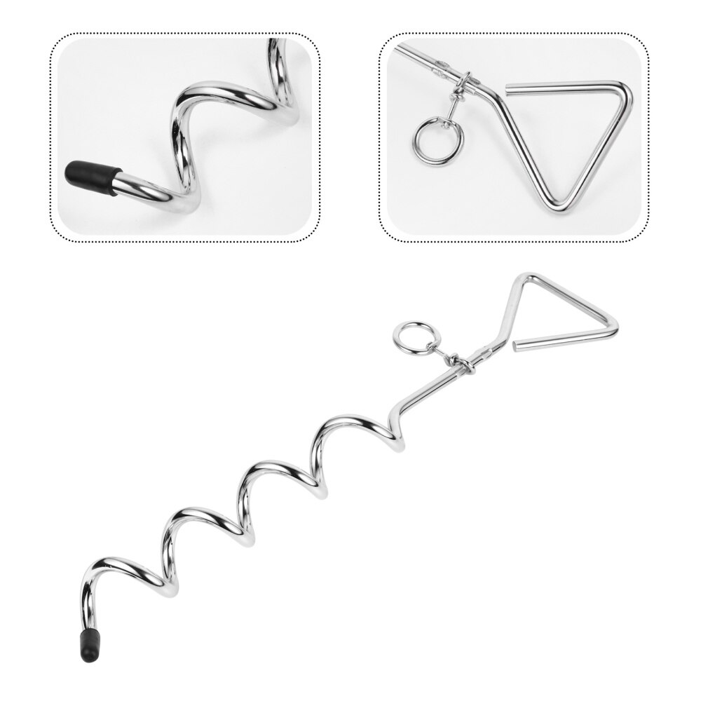 1pc Dog Tie Out Stake Screw Anchor Down Post Stainless Steel Dog Tie Chain Puppy Spiral Stake Spiral Traction Dog Pile Pet Leash