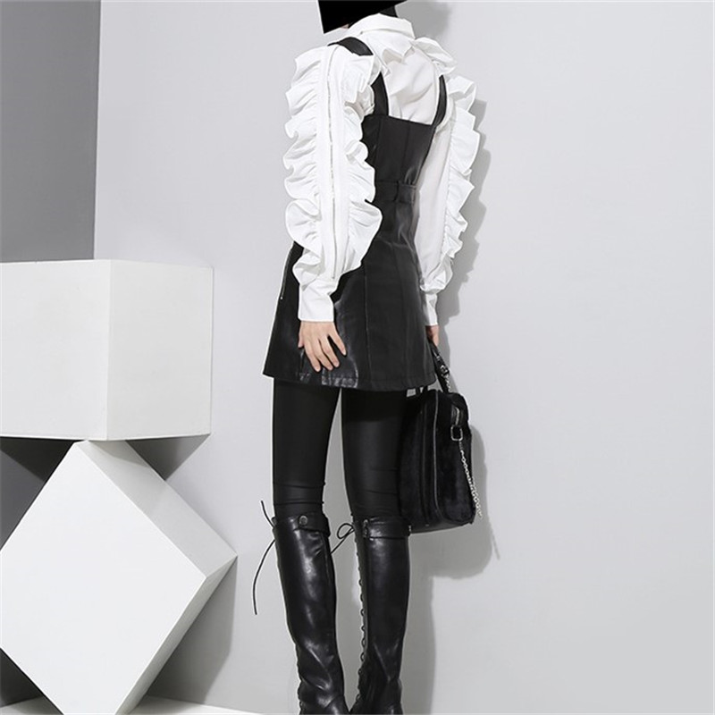 Neploe solide volants femmes chemises coréen nouvelle rue BF à manches longues Blouse décontracté col rabattu Blusas 66983
