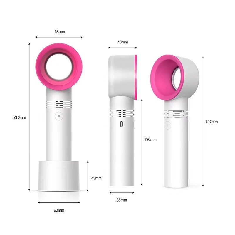 Bladeless Ventilator - USB Oplaadbaar - 3 Snelheden - Draagbare Mini Airconditioner Koeler