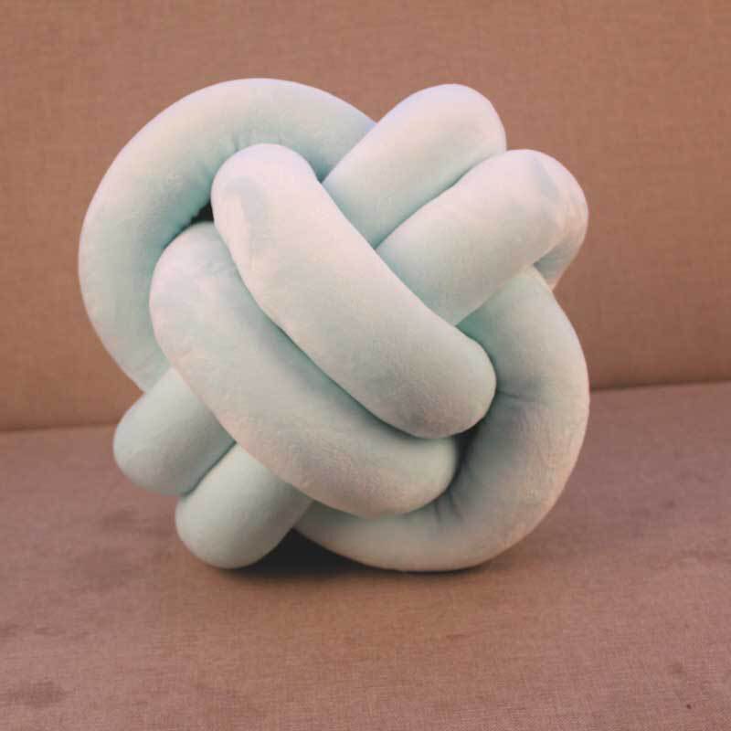 Nordic knot kudde knut kudde kudde knut dekor tupplur kudde knut heminredning nordisk barnrum dekor 25 x 25cm: Blå runda