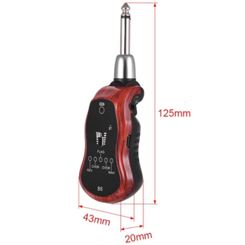 Wireless Guitar System, Rechargeable Digital Guitar Transmitter Receiver with 5 Built-in Effects.
