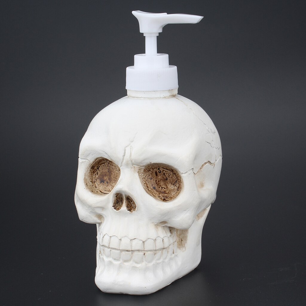 Gothique crâne savon distributeur blanc Halloween horreur squelette tête céramique bain cuisine décoration 350ML