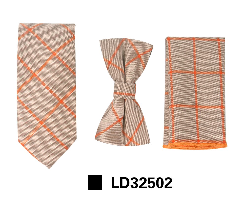 Men's Tie Sets Classic Men Necktie Set Formal Business Bowknots Ties Male Cotton Skinny Slim Ties: LD32502