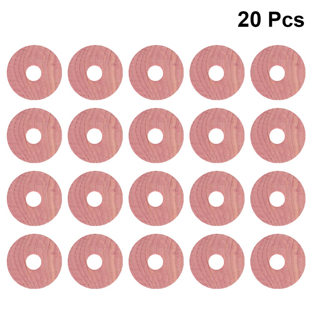20pcs Cedar Wood Circular Ring Wooden Round Chips Mothproof Wardrobe Cedar Chip