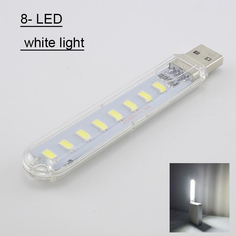 Mini lámpara LED USB de 5V, linterna de lectura de libros, iluminación de luz nocturna para banco de energía, iluminación para ordenador, portátil, PC y portátil: Azul